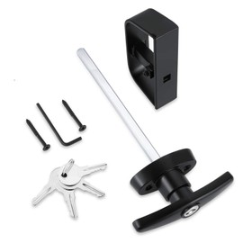 7-1/2" Stem Shed Door Latch T-Handle Lock Kit with 4 Keys,Storage Barn Shed Door Hardware Lock Set