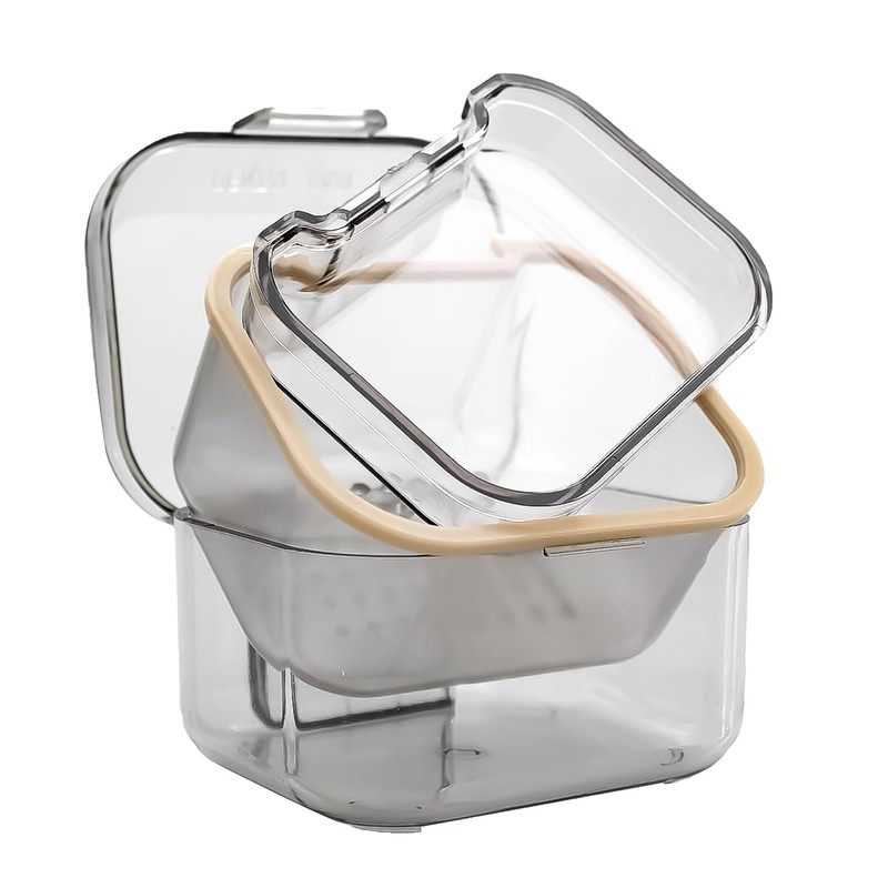 Enwye Orthodontic Retainer Aligner Case 3-Layer Portable Soaking Storage Box
