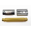 Roman Empire Shaving Double Thread Caesar Gold Safety Razor by