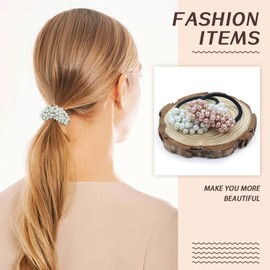 Cinaci Pack of 12 Glitter Beads Crystal Hair Scrunchies Stretchy Hair Bobbles Rubber Bands Ponytail Holder Hair Bands Accessories for Women Girls