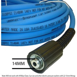 UBERFLEX™ Kink Resistant Pressure Washer Hose 1/4", 3,100 PSI with (2) 22MM - Made in USA - (50 Feet)