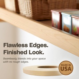 Edge Supply Maple Pre-Finished 3/4 in x 25 ft Roll with a Clear Lacquer UV Finish – Pre-Glued Iron On Real Wood Veneer Edging – Edge Banding Tape with Hot Melt Adhesive, Ideal for Furniture & DIY.