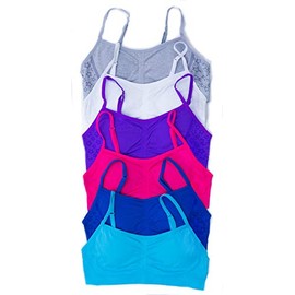Just Love GB-6P-37003-L Girls Bras/Tagless & Seamless Sports Bra for Kids (Pack of 6)