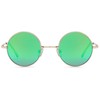 styleBREAKER Unisex sunglasses with small round lenses and delicate metal