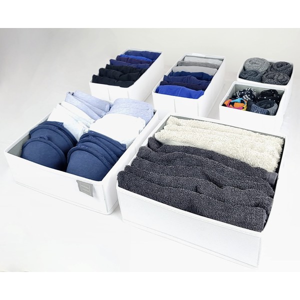 Set of 6 Drawer Organiser Divider White Drawer Divider Clothes