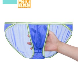 ZAIGGUT - Calzoncillos transparentes para hombre, de malla, talle bajo, transpirable, sexy, ropa interior de moda para hombre, 1*Azul, X-Large