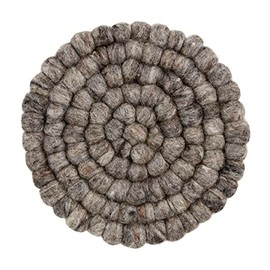 Mud Pie Felted Round Trivet, 8" Dia, Gray