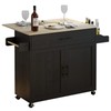 IRONCK Rolling Kitchen Island Table on Wheels with Drop Leaf,