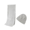 Embouro Juego de 2 bufandas de punto de lana merino para hombres y mujeres, bufandas largas suaves y cálidas de invierno con gorro de lana, Gris, Talla única