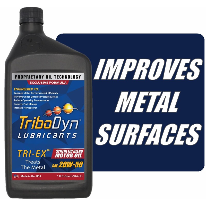 TriboDyn Tri-Ex Synthetic Blend Motor Oil (20W-50, 2 Quart Pack)