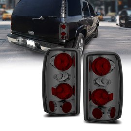 AmeriLite for 2000-2006 Chevy Tahoe Suburban/GMC Yukon Denali XL Euro Style Smoke Replacement Taillights Assembly Set - Passenger and Driver Side