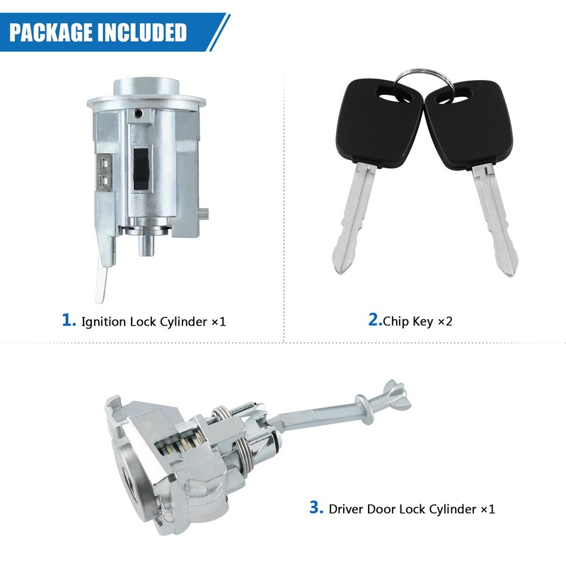 Aftermarket Ignition Lock Cylinder & Driver Door Lock Cylinder Set