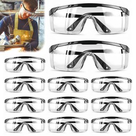 12 Stück Schutzbrille Arbeitsschutzbrille, Schutzbrille Arbeitsschutzbrille, Schutzbrille,Sicherheitsbrillen, Labor Sicherheitsbrille, Arbeitsschutzbrille Antibeschlag Antispeichel Transparent