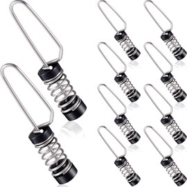 Fishing Flag Clips Boat Flag Stainless Steel Marine Boat Flag Clips for Halyards Outrigger Lines Antennas Stern Lights Flagpole Rope (10 Pack)