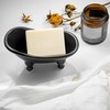 1piece 5.6" Black Ceramic Mini Bathtub Soap Dish Small Planter