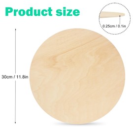 30 PCS 11.8 Inch Wood Circles, Thickness 2.5 mm Unfinished Wood Circles, Plywood Circles, Craft Unfinished Wood Discs for DIY Crafts, Door Hanger, Painting, Versatile Round Wood Pieces,by GNIEMCKIN