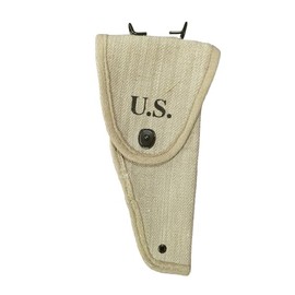 Generic US WWII Canvas Colt .45 M1911 Utility Holster Reproduction Semi-Auto Pistol Canvas Holster, Khaki