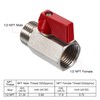 PATIKIL 1/2 NPT Brass Mini Ball Valve, 2 Pack NPT