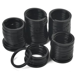 EMNIMQ Pack of 50 Black Metal Flat Key Rings, Key Rings Set, Round Flat Key Ring, Round Metal Split Key Rings 25 mm Split Ring for Home, Car, Office, Keys, DIY Accessories, black