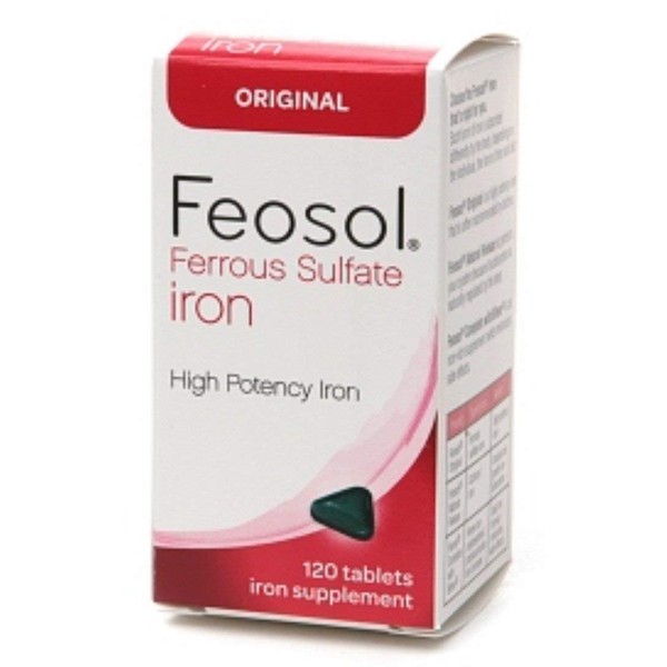 Feosol Ferrous Sulfate Iron, Original, Tablets 120 ea (Pack of 8)