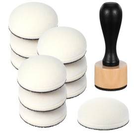 Classicseali 11PCS Ink Blending Brushes,Ink Blending Tool with 10pcs Round Three-Dimensional Replacement Sponge, 1 Wooden Handle Stamp, Inks Brush for Scrapbooking, Cards, Embossing, DIY Crafts