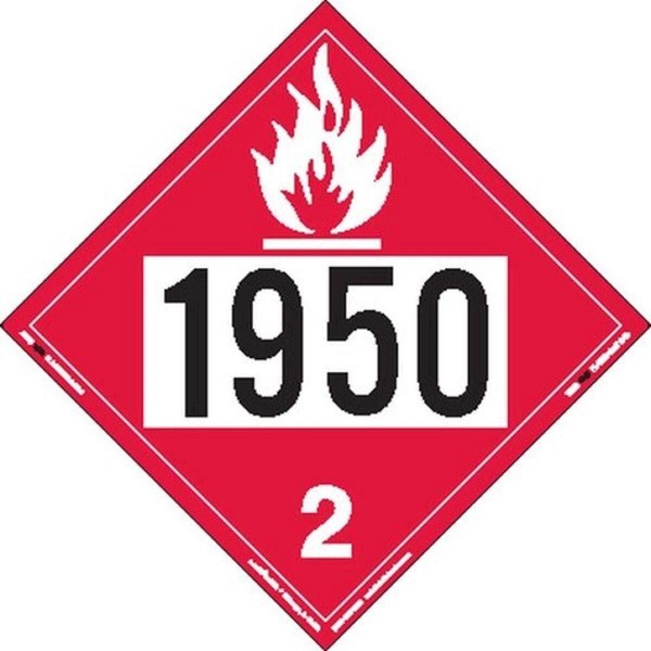 Labelmaster ZEZ81950 UN 1950 Flammable Gas Hazmat Placard, E-Z Removable