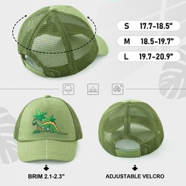 WATAME Summer Toddler Baseball Cap Adjustable Kids Trucker Hat Mesh Baseball Caps for Baby Boys Girls Sun Hat (CA/US, Age, 3 Years, 6 Years, D-Green)