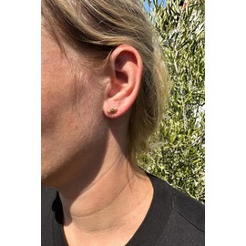 Laimons Women's Stud Earrings Sun Earrings with Cubic Zirconia 925 Sterling Silver, Silver