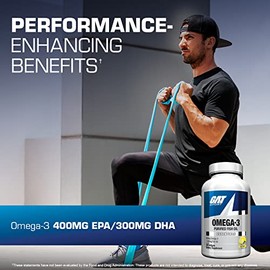 GAT Sport Essentials - Omega 3 Aceite de Pescado Purificado - 90 Softgels - 90 Porciones - 1250 mg por Porcion de Aceite de Pescado                   