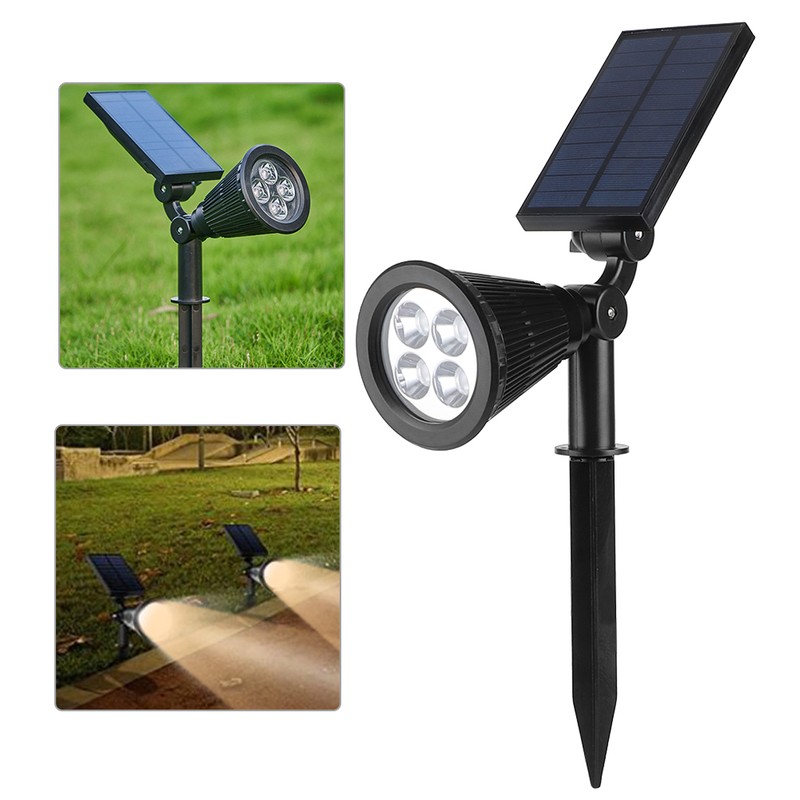 Solar Spotlight Waterproof 4LED Lawn Lights Landscape Lighting for Outdoor