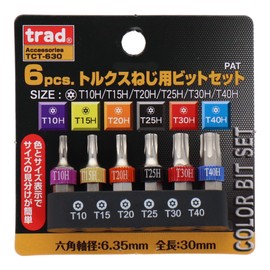 Sankyo Corporation TCT-630 Trad 6 pcs. Torx Screw Bit Set, 1.2 inches (30 mm)