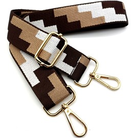 Adjustable Shoulder Strap for Bags, Brown, Bag Straps for Changing, Bag Strap Wide with Carabiner Gold, 80-130 cm Carry Strap, Bag for Women, Shoulder Straps, Modern Handbag, 3.8 cm, 49