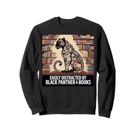 Kids Black Panther Girls Boys Books Nerd Black Panther Party Sweatshirt