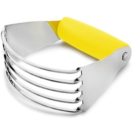 Zulay Kitchen Dough Blender - Stainless Steel Pastry Cutter, Heavy Duty Dough Cutter With Blades, Pastry Blender And Butter Cutter - Pastry Cutter For Baking (Yellow)