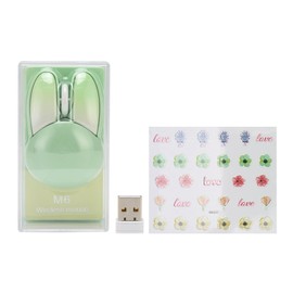 Cute Rabbit Wireless Mouse 2.4G Adjustable DPI Sensitivity 33ft Effective Range Battery Powered Silent Mouse Gaming Mice Green