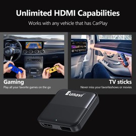 Eunavi Car TV Mate - Magic Box Car Streaming Device - HDMI to USB Converter for OEM CarPlay - Compatible with Fire TV Stick, SetTop Box, Switch, Computer, etc - Plug & Play