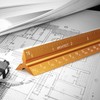 12" Architectural Scale Ruler Aluminum Architect Scale Triangular Scale Ruler