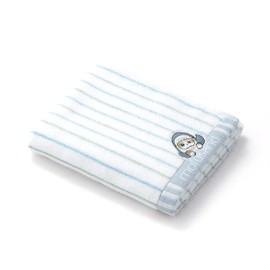 Towel Museum 43-0072150 Striped Face Towel, Blue, Shark Cat Cute, Approx. 13.4 x 31.5 inches (34 x 80 cm)