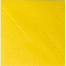 16 x 16 cm envelopes, square, gummed, shrink-wrapped, yellow, pack of 25