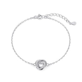 Philip Jones Sterling Silver Grandma Quote Knot Bracelet