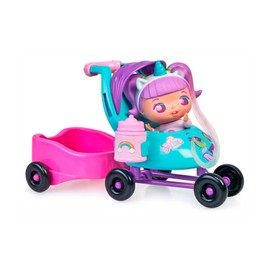 The Bellies from Bellieville - Mini Rosie's Car, Toy Car for Mini Bellies, Includes Stickers, Baby Bottle and a Mini Rosie Rainbow, Has an Opening for 3 Dolls, Famosa (700017071)