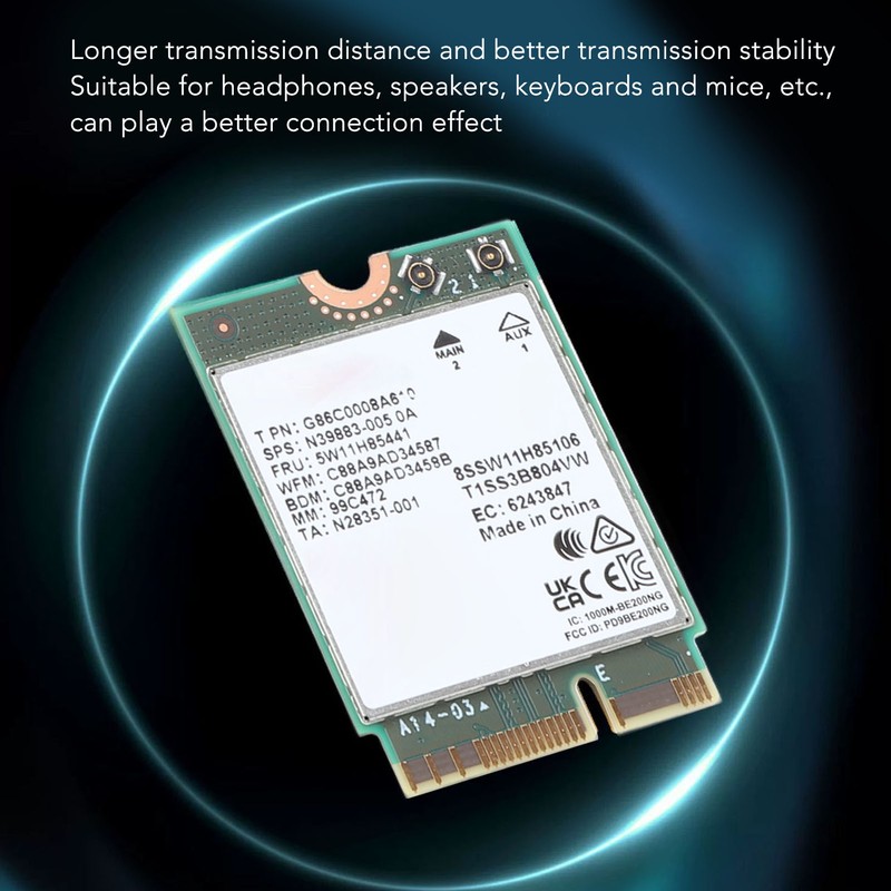 BE200NGW WiFi 7 Network Card for Intel BE200 8774Mbps Supports