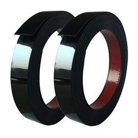 NICETICKE 16 FT Self-Adhesive Liner for Wall Decor | Peel and Stick Trim | Wall Molding Trim | Metalized Mirror Like Design (0.8 in. [2 Pcs], Shiny Black)