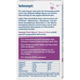 테테셉트 페미마마 헤어스킨 임산부 건강보조제 30정 23g Tetesebt Femimama Hair Skin Prenatal Health Supplement 30 Tablets 23g
