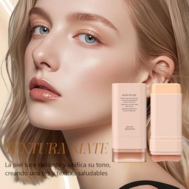Base de Maquillaje En Barra con Brocha, Base de Maquillaje en 3 en 1, Alta Cobertura, Maquillaje en Barra, Resistente al Agua y al Sudor, para Un Acab