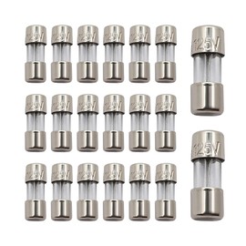 Mini Christmas Light Strings Replacement Glass Fuses - 3A/3Amp 110V 125V Fast-Blow Mini Glass Fuses String Lights, 3.6 x 10mm/0.14 x 0.39 Inch, Pack of 20