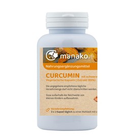 manako Curcumin Bioperine 120 Vegetarian Capsules (66g)