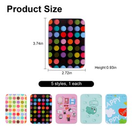 ASUNFO 5 Pcs Mini Tin Boxes with Lids Rectangle Trinket Tinplate Boxes Small Candy Containers Organizer Box for Candies, Earrings, Jewelry, Craft