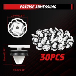 OTUAYAUTO 30 x Door Trim Mounting Clips Compatible with Citroen C4 Peugeot 508, Door Trim Nylon Expansion Rivets Suitable for Renault Laguna Dacia Logan