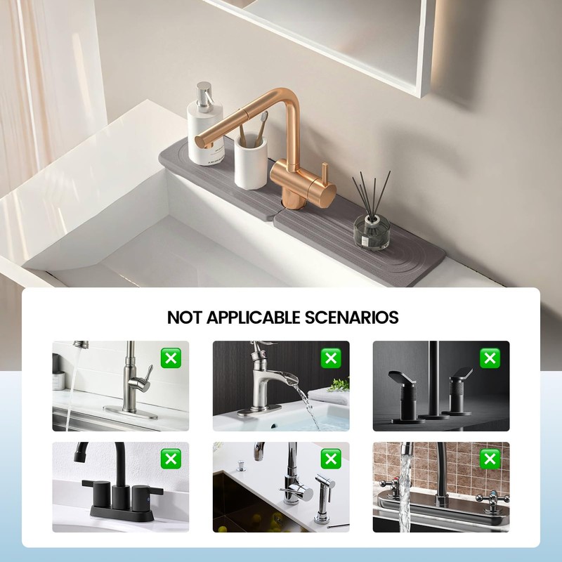 Tap Mat, Drip Mat for Kitchen Sink, Diatomite Quick Drying